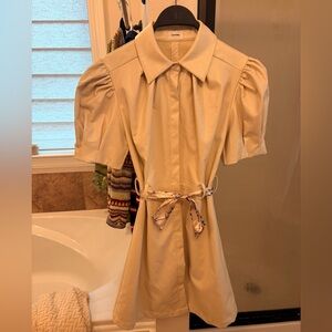 AUREUM Cream Puff Sleeve Mini Dress